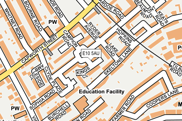 E10 5AU map - OS OpenMap – Local (Ordnance Survey)