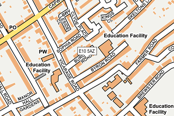 E10 5AZ map - OS OpenMap – Local (Ordnance Survey)