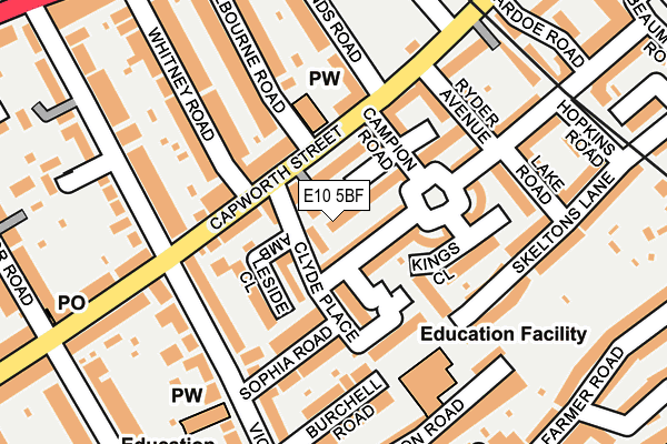 E10 5BF map - OS OpenMap – Local (Ordnance Survey)