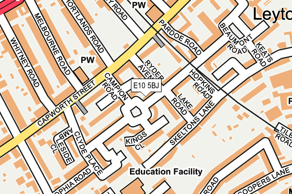 E10 5BJ map - OS OpenMap – Local (Ordnance Survey)