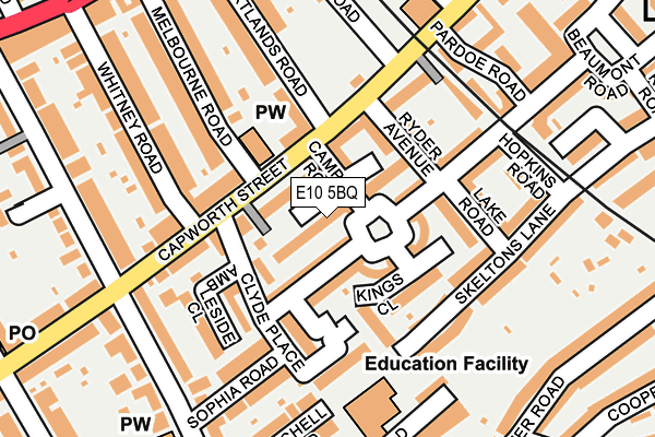 E10 5BQ map - OS OpenMap – Local (Ordnance Survey)