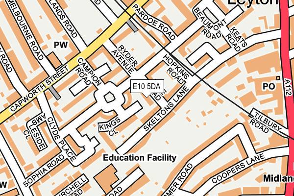 E10 5DA map - OS OpenMap – Local (Ordnance Survey)