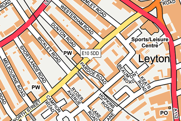 E10 5DD map - OS OpenMap – Local (Ordnance Survey)