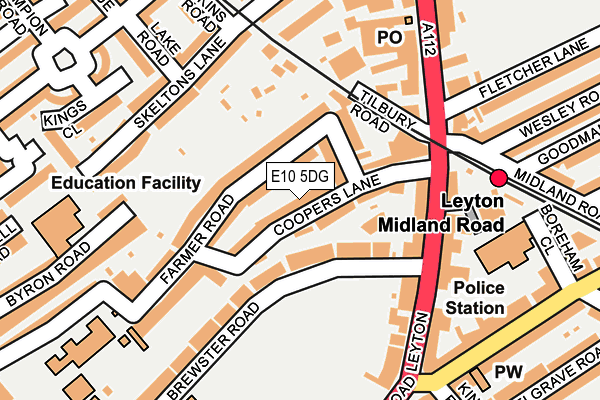E10 5DG map - OS OpenMap – Local (Ordnance Survey)