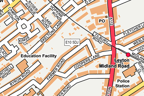 E10 5DJ map - OS OpenMap – Local (Ordnance Survey)