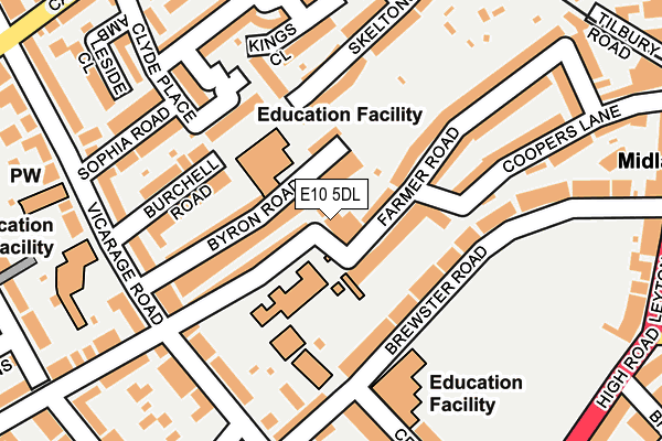 E10 5DL map - OS OpenMap – Local (Ordnance Survey)