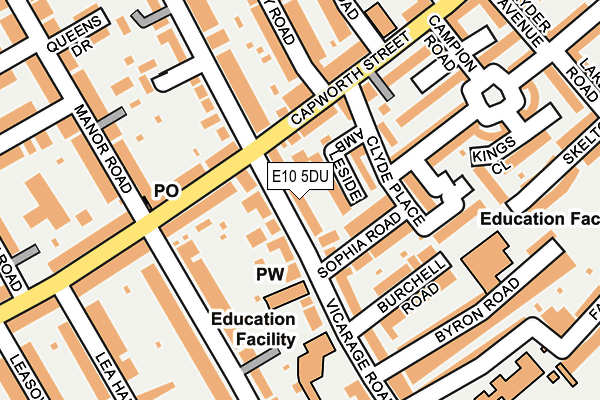 E10 5DU map - OS OpenMap – Local (Ordnance Survey)