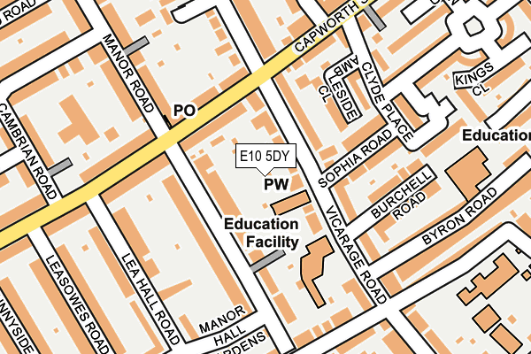 E10 5DY map - OS OpenMap – Local (Ordnance Survey)