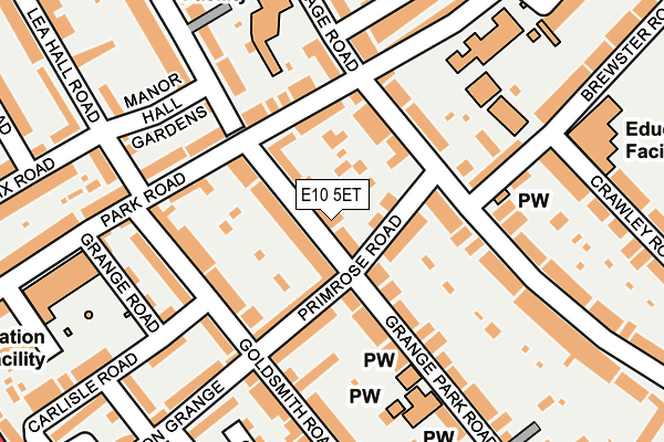 E10 5ET map - OS OpenMap – Local (Ordnance Survey)