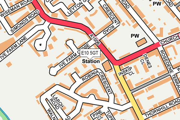 E10 5GT map - OS OpenMap – Local (Ordnance Survey)