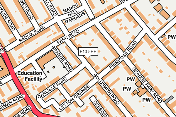 E10 5HF map - OS OpenMap – Local (Ordnance Survey)