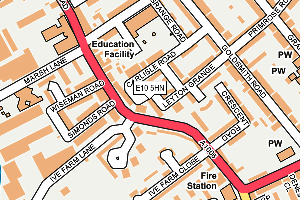 E10 5HN map - OS OpenMap – Local (Ordnance Survey)