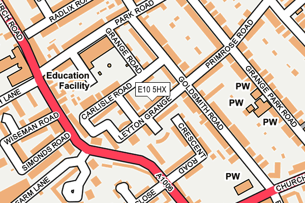 E10 5HX map - OS OpenMap – Local (Ordnance Survey)