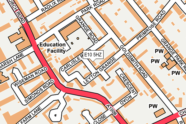 E10 5HZ map - OS OpenMap – Local (Ordnance Survey)