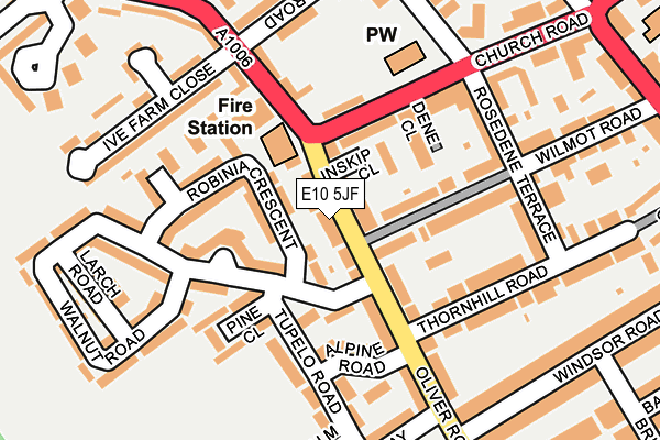 E10 5JF map - OS OpenMap – Local (Ordnance Survey)