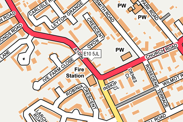 E10 5JL map - OS OpenMap – Local (Ordnance Survey)