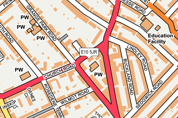 E10 5JR map - OS OpenMap – Local (Ordnance Survey)