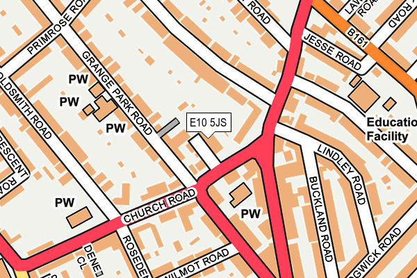 E10 5JS map - OS OpenMap – Local (Ordnance Survey)