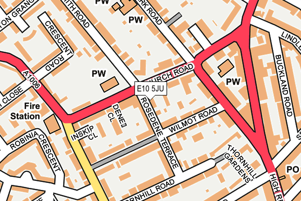 E10 5JU map - OS OpenMap – Local (Ordnance Survey)