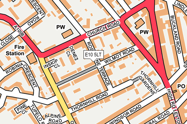 E10 5LT map - OS OpenMap – Local (Ordnance Survey)