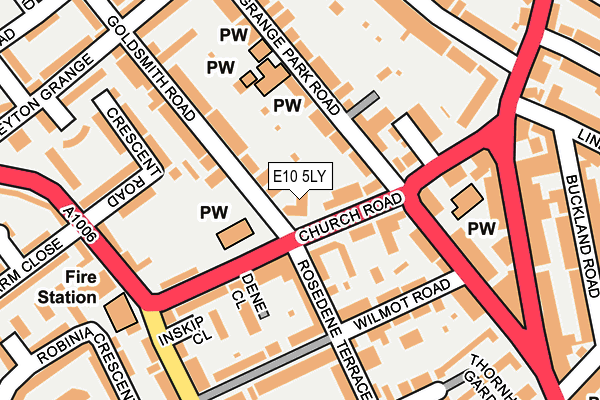 E10 5LY map - OS OpenMap – Local (Ordnance Survey)