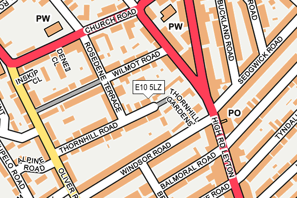 E10 5LZ map - OS OpenMap – Local (Ordnance Survey)