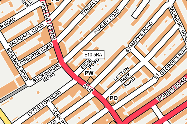 E10 5RA map - OS OpenMap – Local (Ordnance Survey)