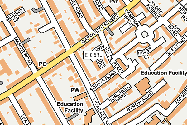 E10 5RU map - OS OpenMap – Local (Ordnance Survey)