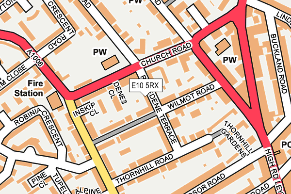 E10 5RX map - OS OpenMap – Local (Ordnance Survey)