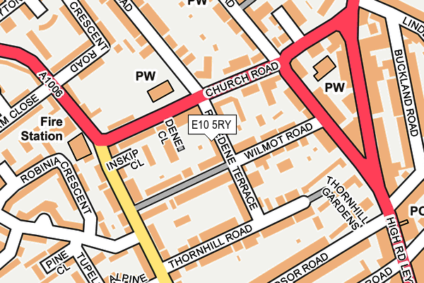 E10 5RY map - OS OpenMap – Local (Ordnance Survey)