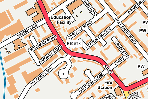 E10 5TX map - OS OpenMap – Local (Ordnance Survey)