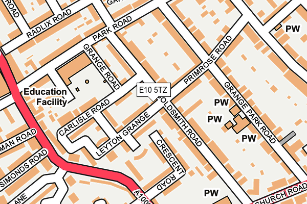 E10 5TZ map - OS OpenMap – Local (Ordnance Survey)