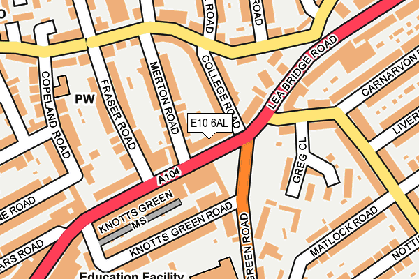 E10 6AL map - OS OpenMap – Local (Ordnance Survey)