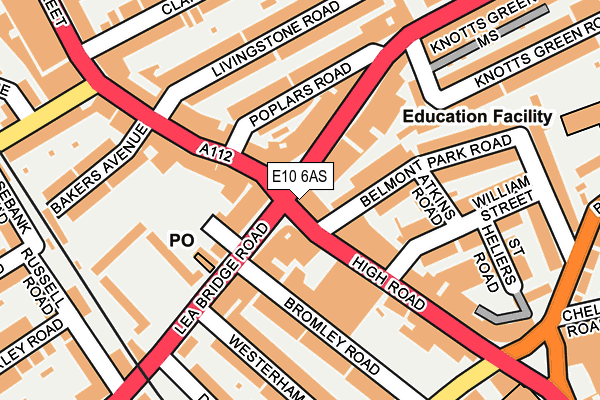 E10 6AS map - OS OpenMap – Local (Ordnance Survey)