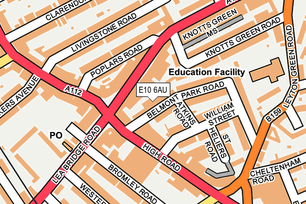 E10 6AU map - OS OpenMap – Local (Ordnance Survey)
