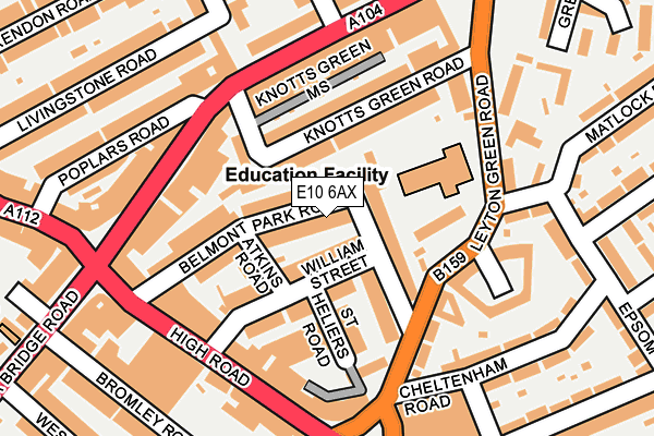 E10 6AX map - OS OpenMap – Local (Ordnance Survey)