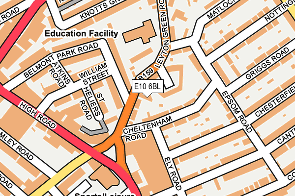 E10 6BL map - OS OpenMap – Local (Ordnance Survey)