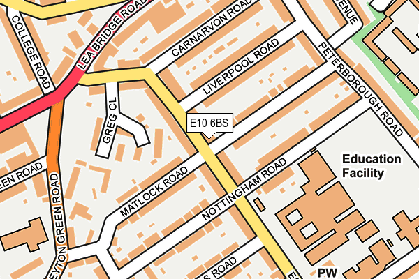 E10 6BS map - OS OpenMap – Local (Ordnance Survey)