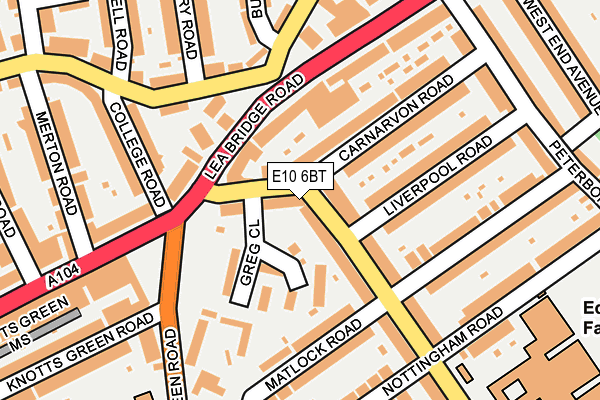 E10 6BT map - OS OpenMap – Local (Ordnance Survey)
