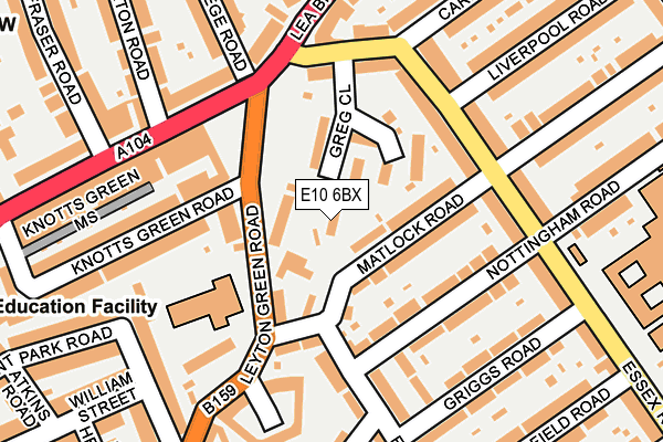 E10 6BX map - OS OpenMap – Local (Ordnance Survey)