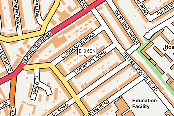 E10 6DN map - OS OpenMap – Local (Ordnance Survey)