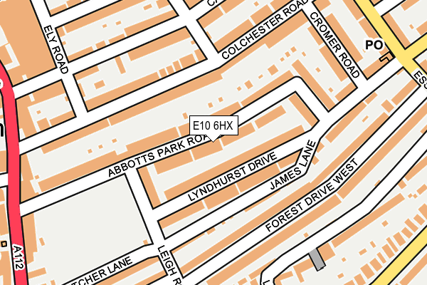 E10 6HX map - OS OpenMap – Local (Ordnance Survey)