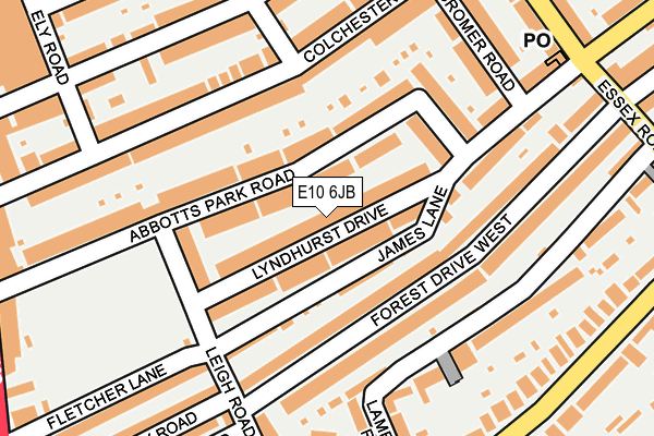 E10 6JB map - OS OpenMap – Local (Ordnance Survey)