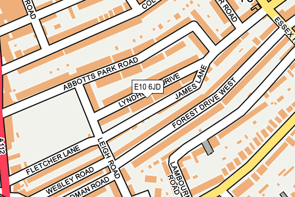 E10 6JD map - OS OpenMap – Local (Ordnance Survey)