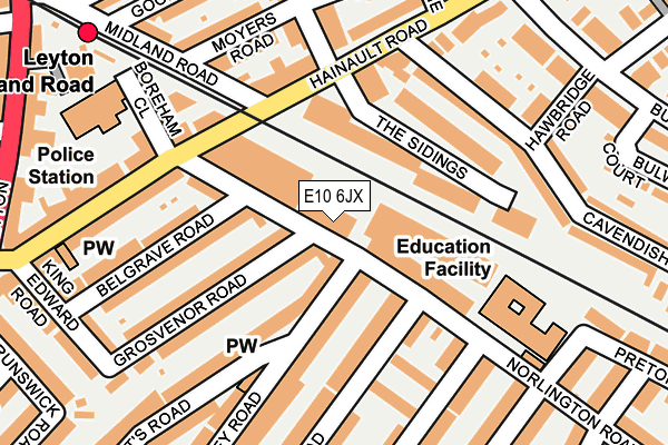 E10 6JX map - OS OpenMap – Local (Ordnance Survey)