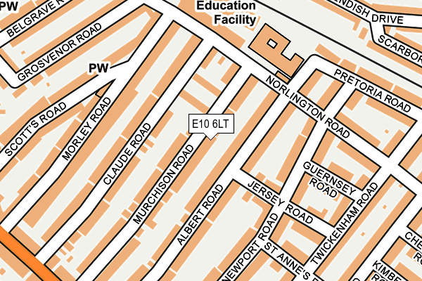 E10 6LT map - OS OpenMap – Local (Ordnance Survey)
