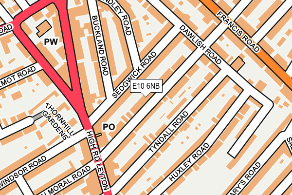 E10 6NB map - OS OpenMap – Local (Ordnance Survey)