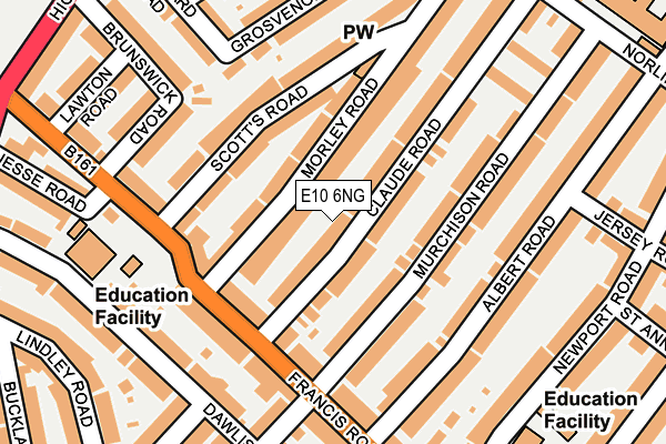 E10 6NG map - OS OpenMap – Local (Ordnance Survey)