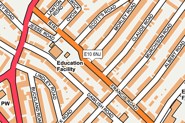 E10 6NJ map - OS OpenMap – Local (Ordnance Survey)