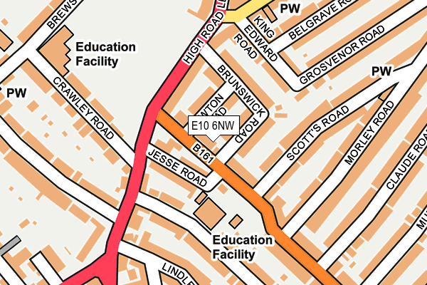 E10 6NW map - OS OpenMap – Local (Ordnance Survey)